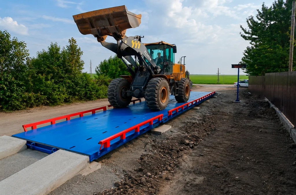 Високоточні автомобільні ваги 60 тонн з центральними люками на готовому естакадному фундаменті